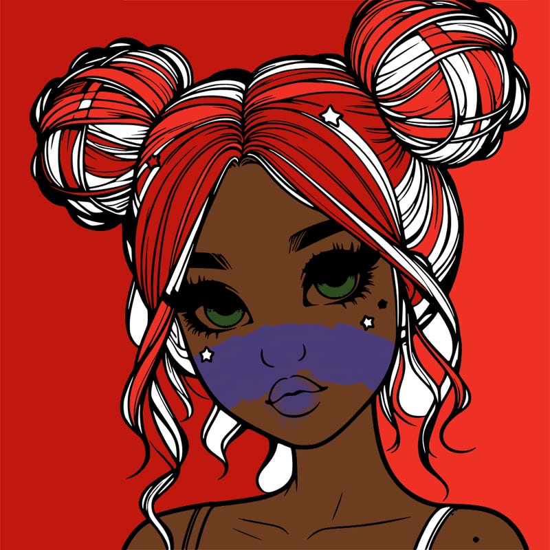 realistic girl with space buns