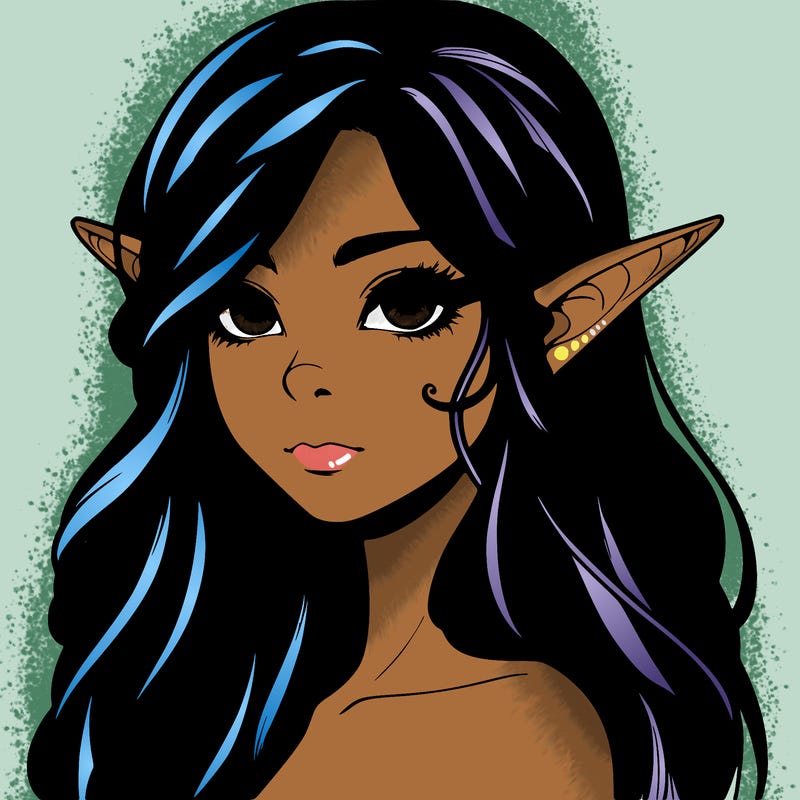 elf girl realistic dark fantasy