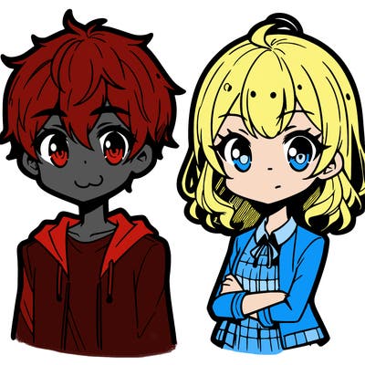 manga boy and girl