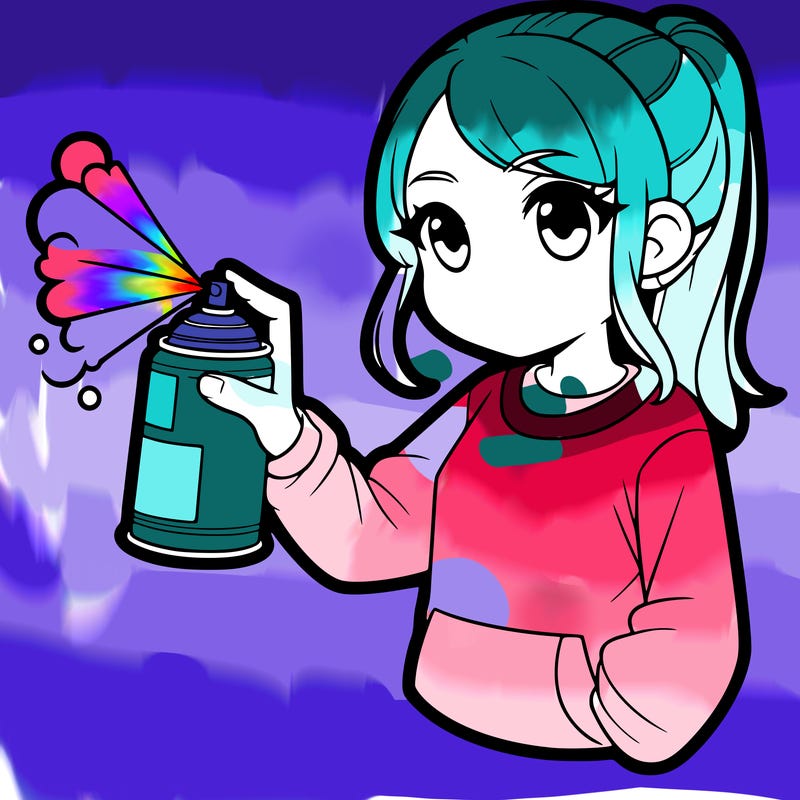 girl spray painting