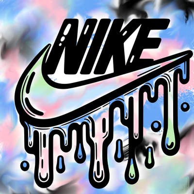dripping nike logo