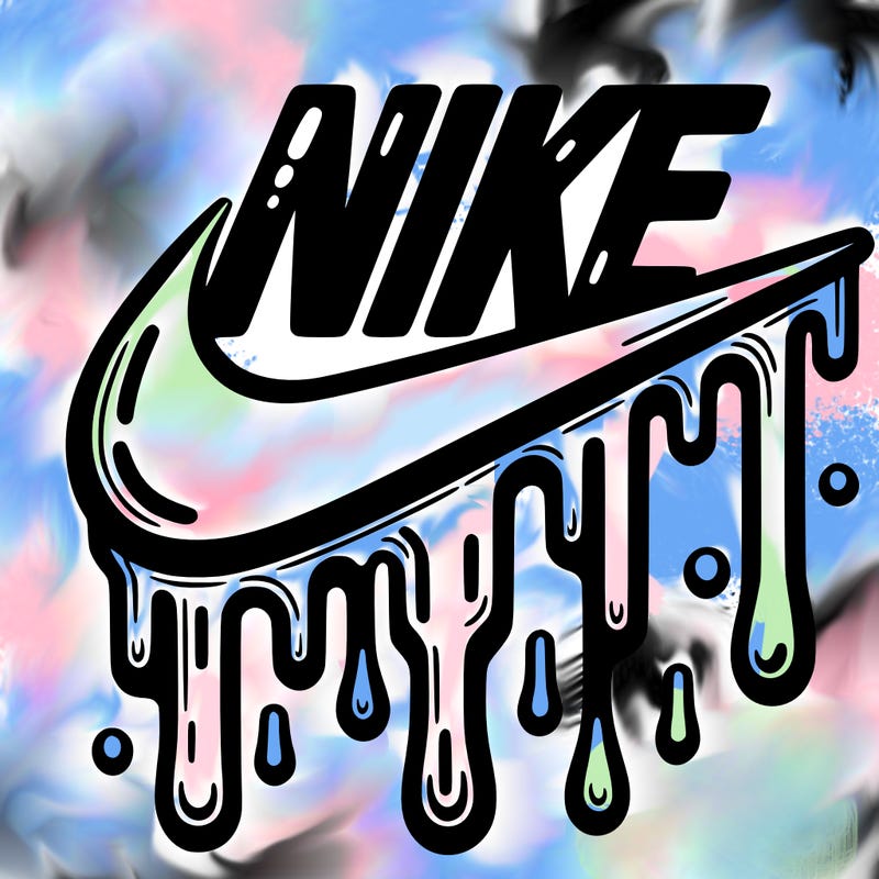 dripping nike logo