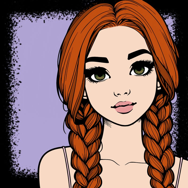 realistic girl with braids