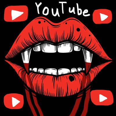 lips with vampire teeth