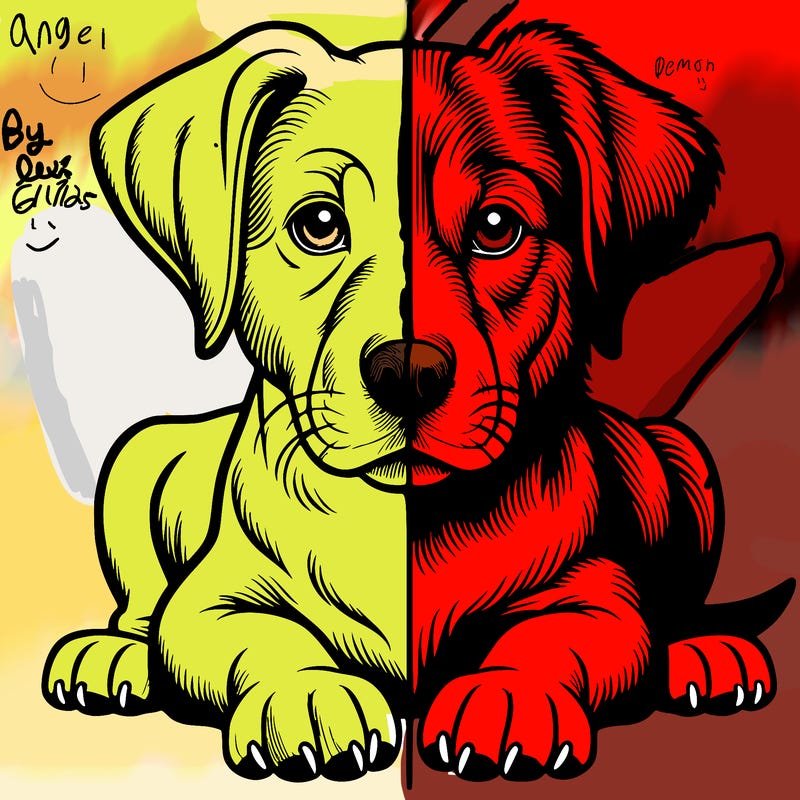 realistic dog split picture