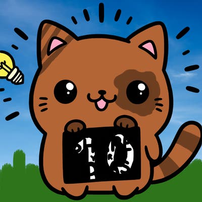 a cute cat saying share your ideas