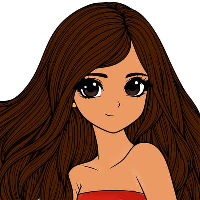 realistic girl pretty long hair