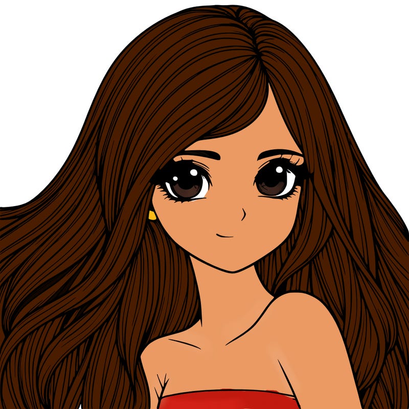 realistic girl pretty long hair