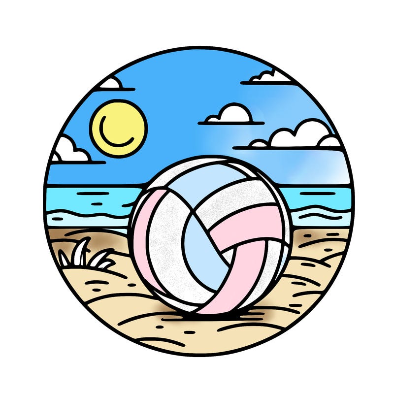 volleyball on a beach