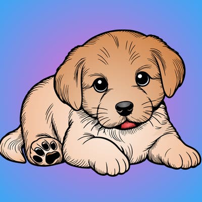 a cute realistic puppy