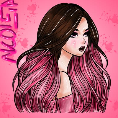 realistic girl with long realistic hair