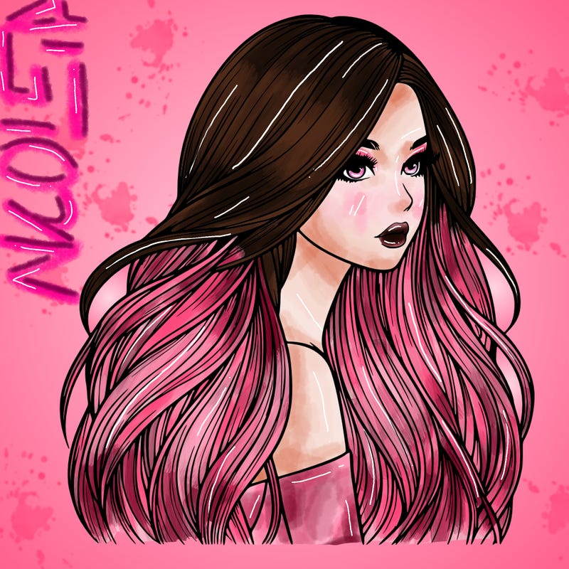 realistic girl with long realistic hair