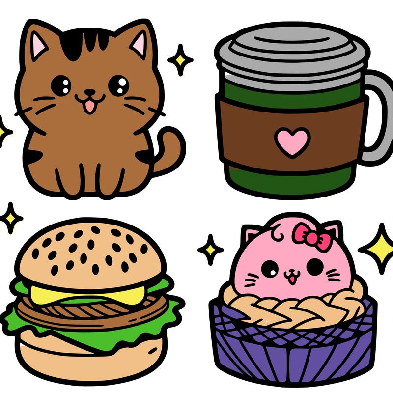 cats and cute food