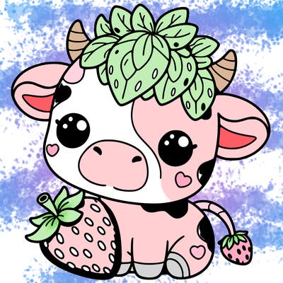 cute strawberry cow