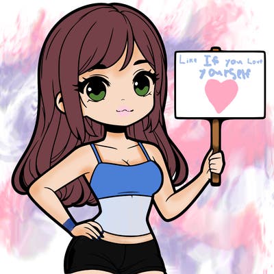 girl in a cute crop top holding a blank sign