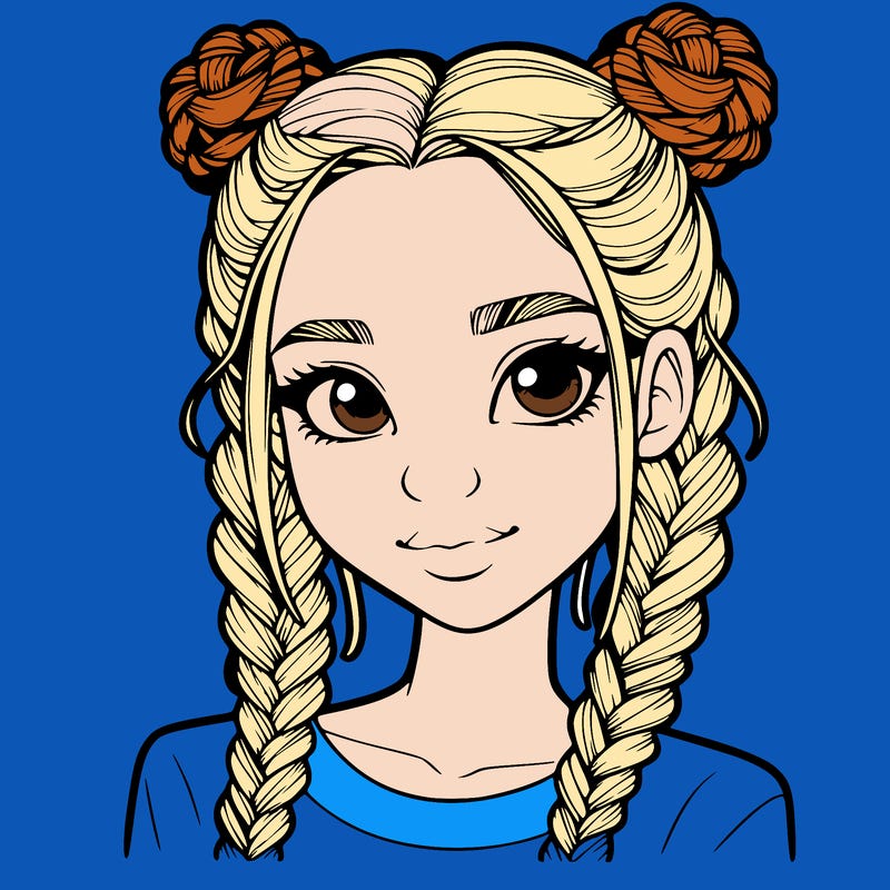 realistic girl with braids