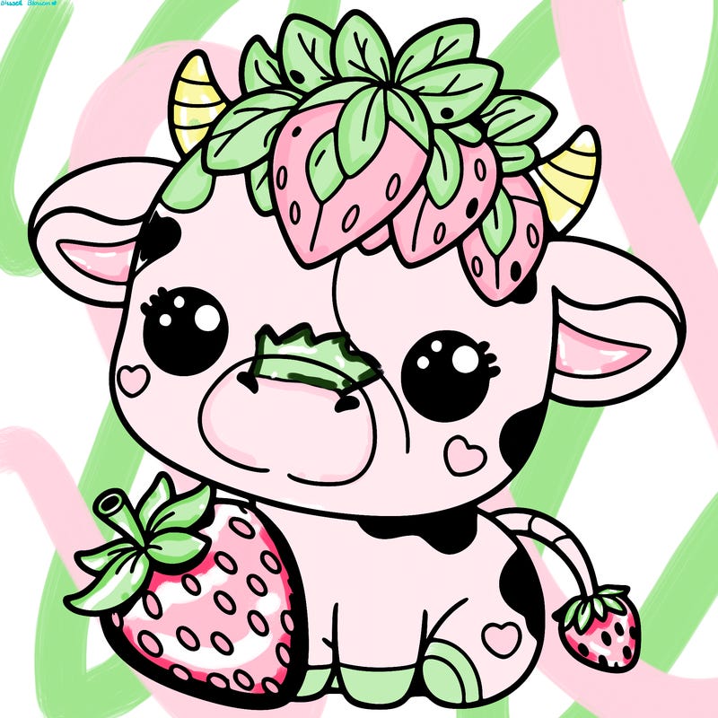cute strawberry cow