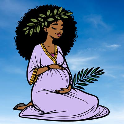 pregnant african american woman black and white