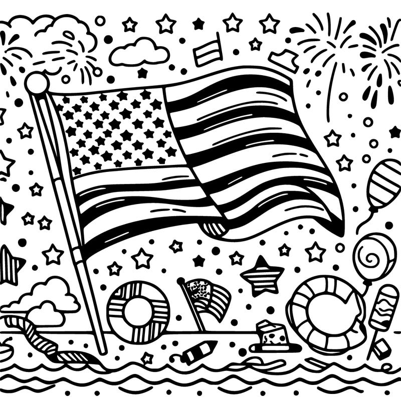 4th of july with the american flag