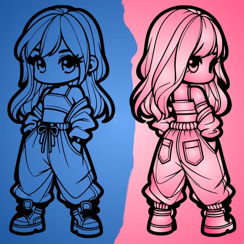 girl in crop top and baggy pants