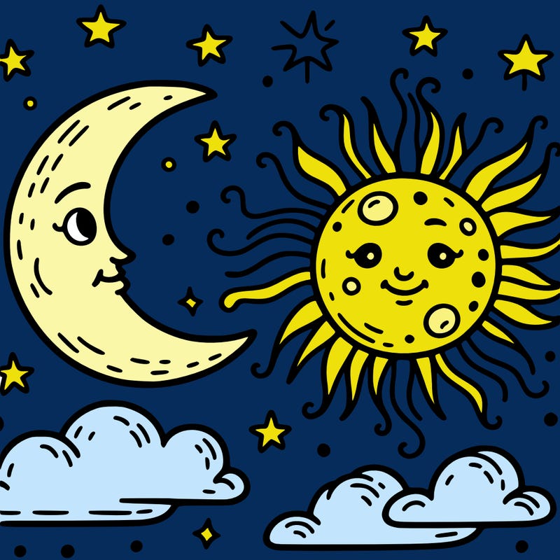 moon and sun