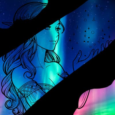 realistic elf girl doing magic