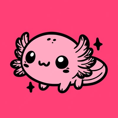cute easy baby axolotl