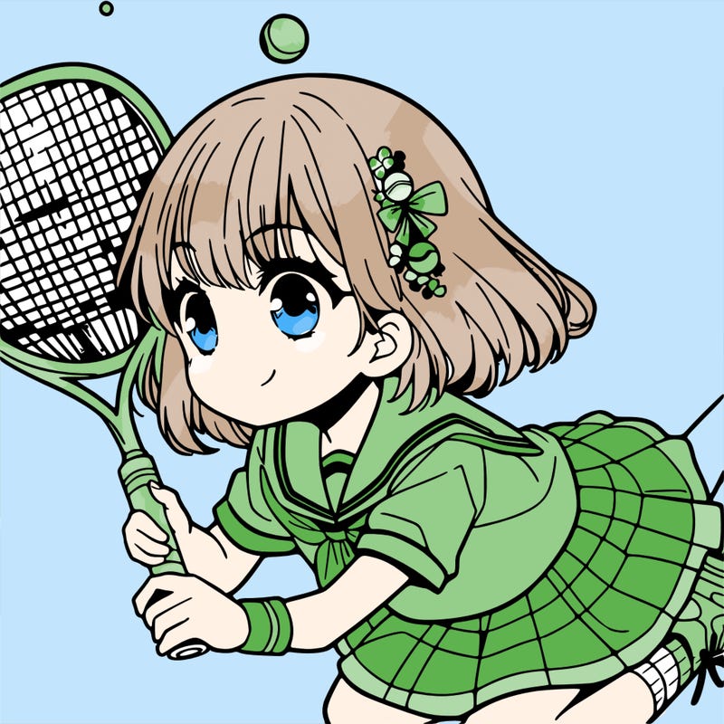 anime girl doing tennis