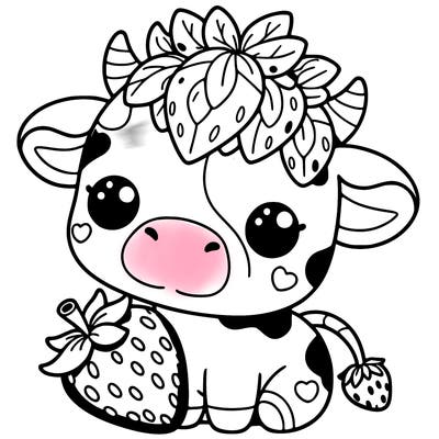 cute strawberry cow
