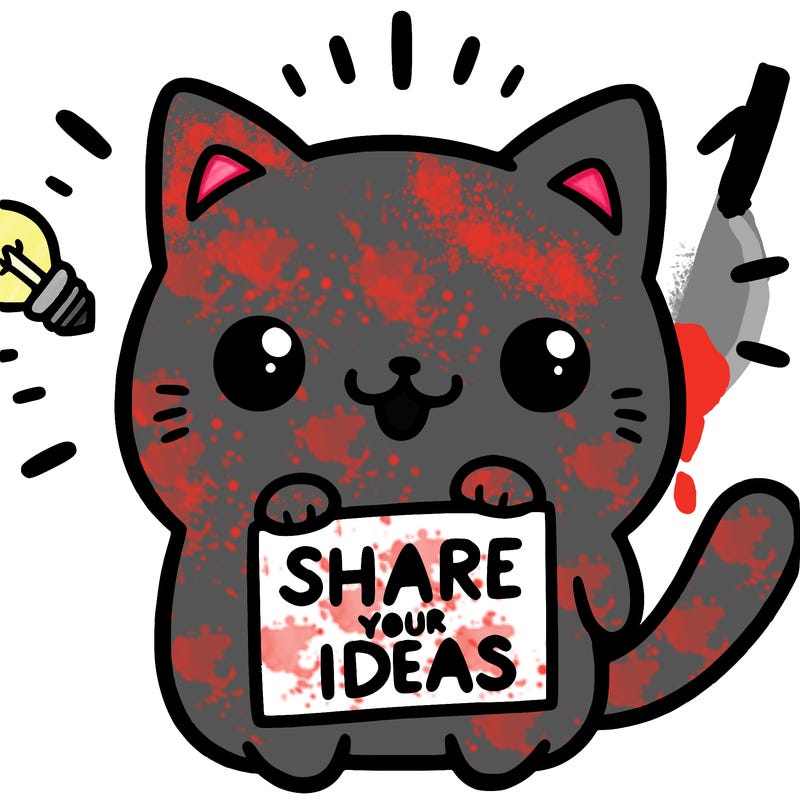 a cute cat saying share your ideas