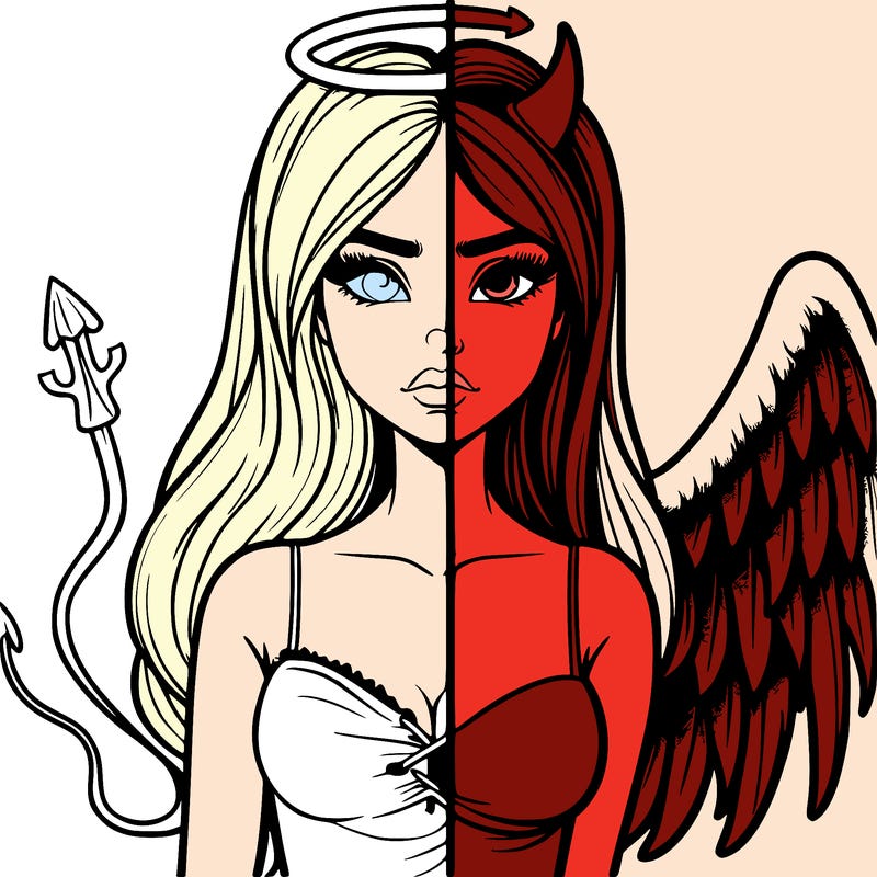devil vs angel realistic girl