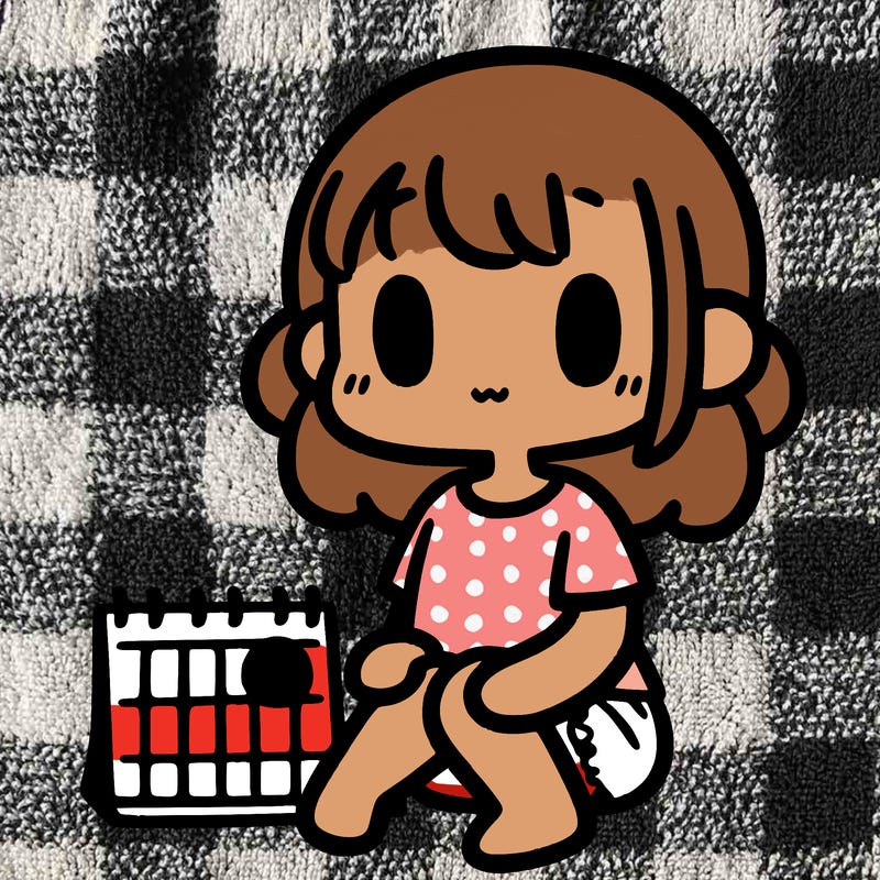 girl on period blood