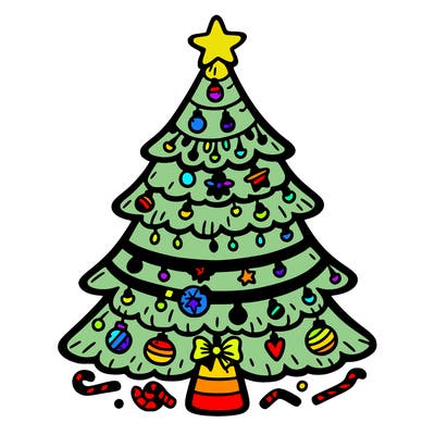 christmas tree with lots of details