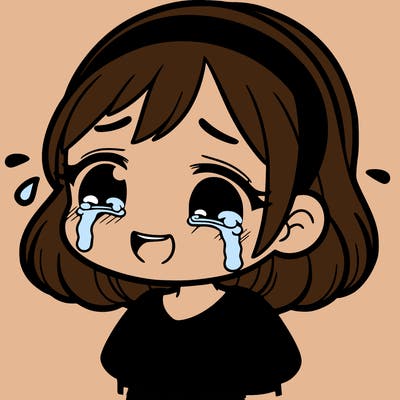 sad girl crying but smiling