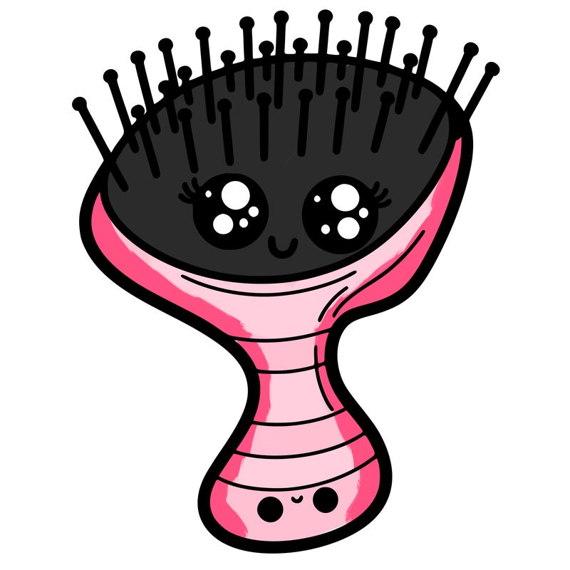 hairbrush with cute eyes