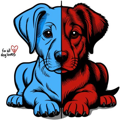 realistic dog split picture