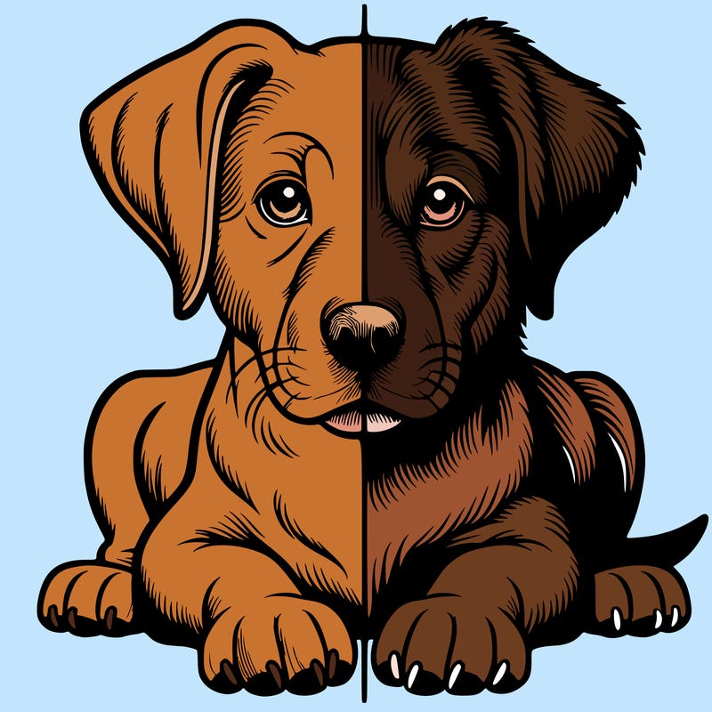 realistic dog split picture