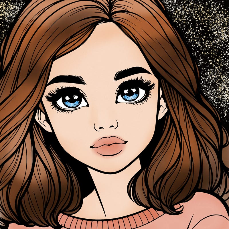 realistic girl whith cute eyes