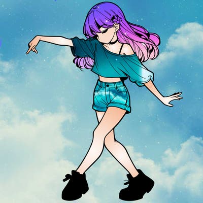 realistic girl danceing