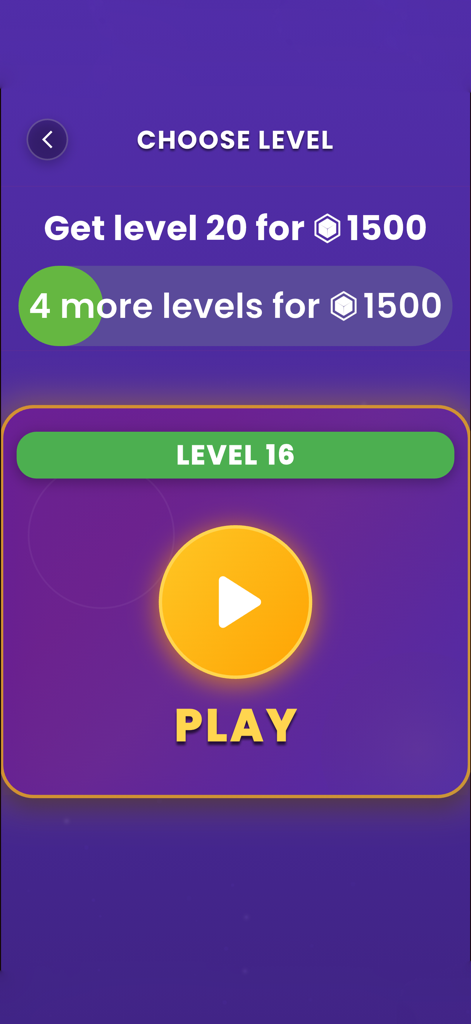 Level selection screen in Robux Winner Quiz showing reward milestones and a play button