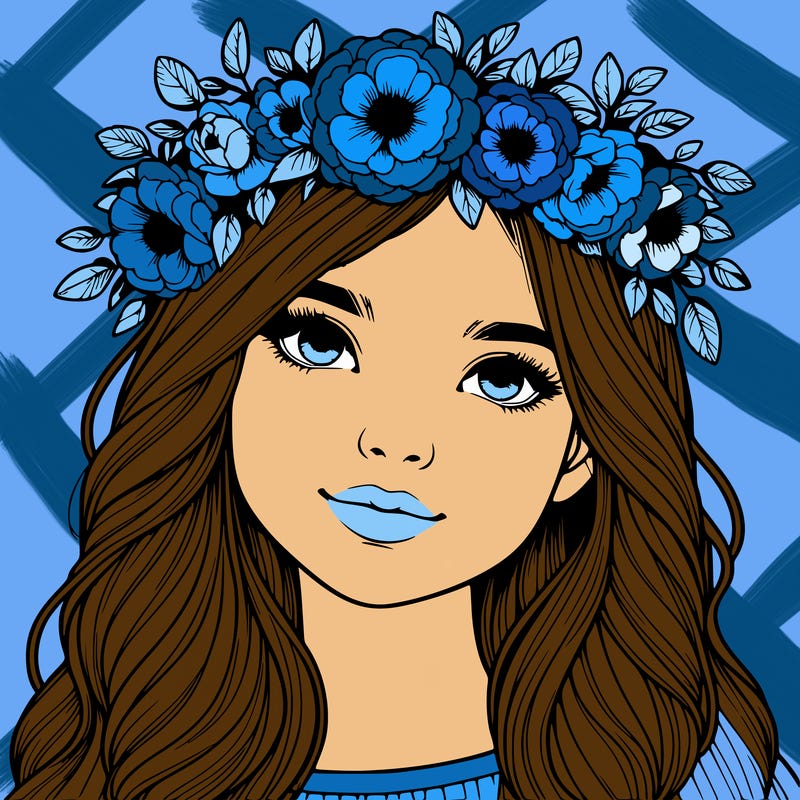 realistic girl with flower crown