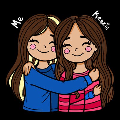 best friends hugging