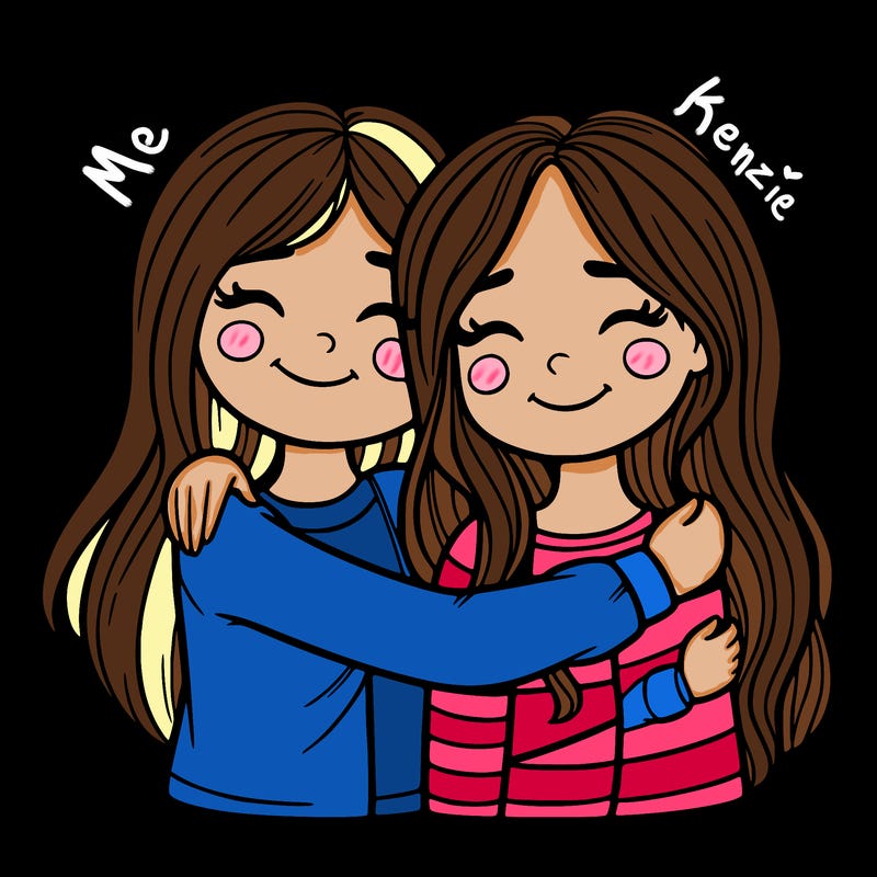 best friends hugging
