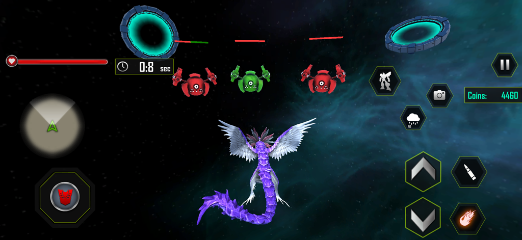 Flying Plane Robot Fighting 3D - Robot dragón volador luchando contra drones enemigos en el espacio