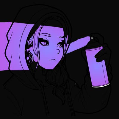 a realistic girl, spray painting