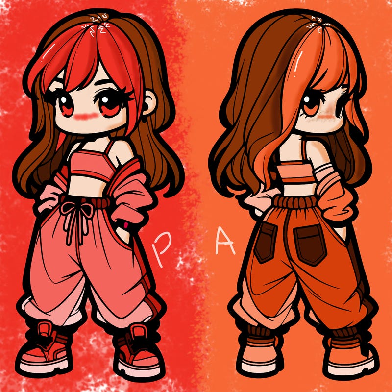 girl in crop top and baggy pants