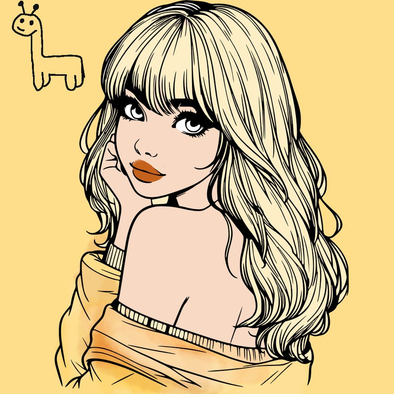 realistic girl with bangs looking over her shoulder