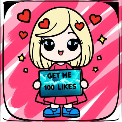 a girl with a sign that says get me 100 likes