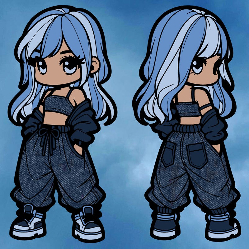 girl in crop top and baggy pants