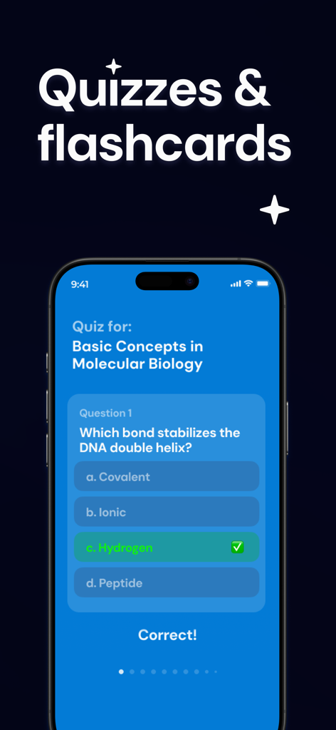Minutes of Meeting AI Notebook - 会議議事録 AIノートアプリ内の分子生物学に関するAI生成クイズ